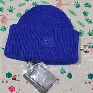 Acne Studios Luxury Blue Knit Winter Beanie